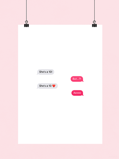 She's a Ten | Typographical Poster emoji graphics iphone love meme message poster simple text type