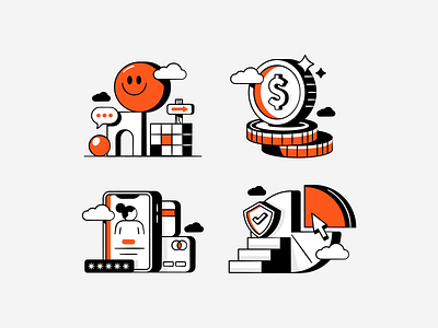 PlayTech branding budget cloud coin credit debit dollar finance growth healthcare human icon illustration message money playful privacy security smile talk