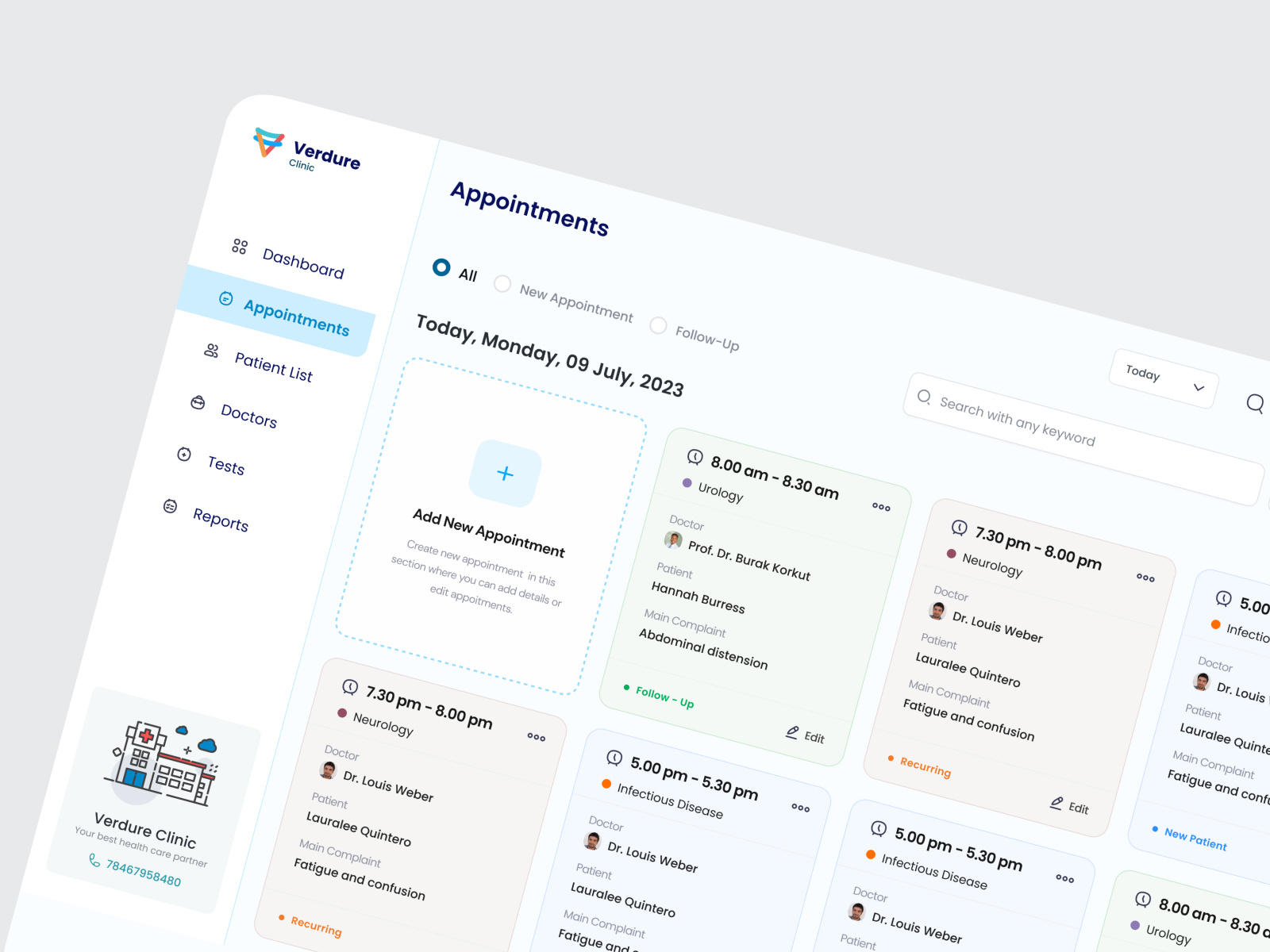 Example of Appoinment Flow - Clinic Management Software