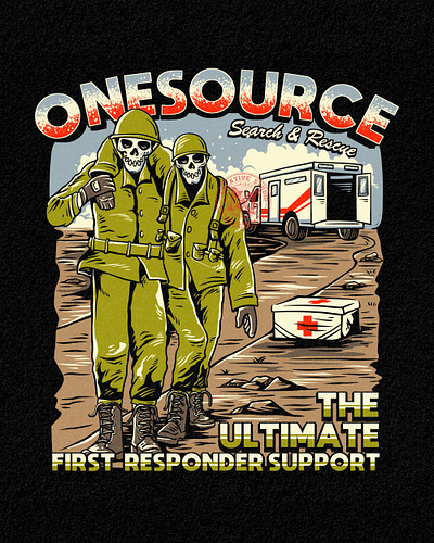 ONESOURCE - Search & Rescue Illustration apparel design branding clothing design graphic design illustration merch design retro symbol tshirt tshirt design vector