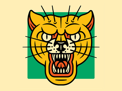 THE MOUNTAIN LION animal badge big cat design illustration illustrator mountain lion panther panther head tattoo tattoo flash trad tattoo vector