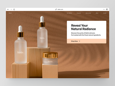 Sérën - Beauty Product Landing Page beauty clean design landing page product ui web website