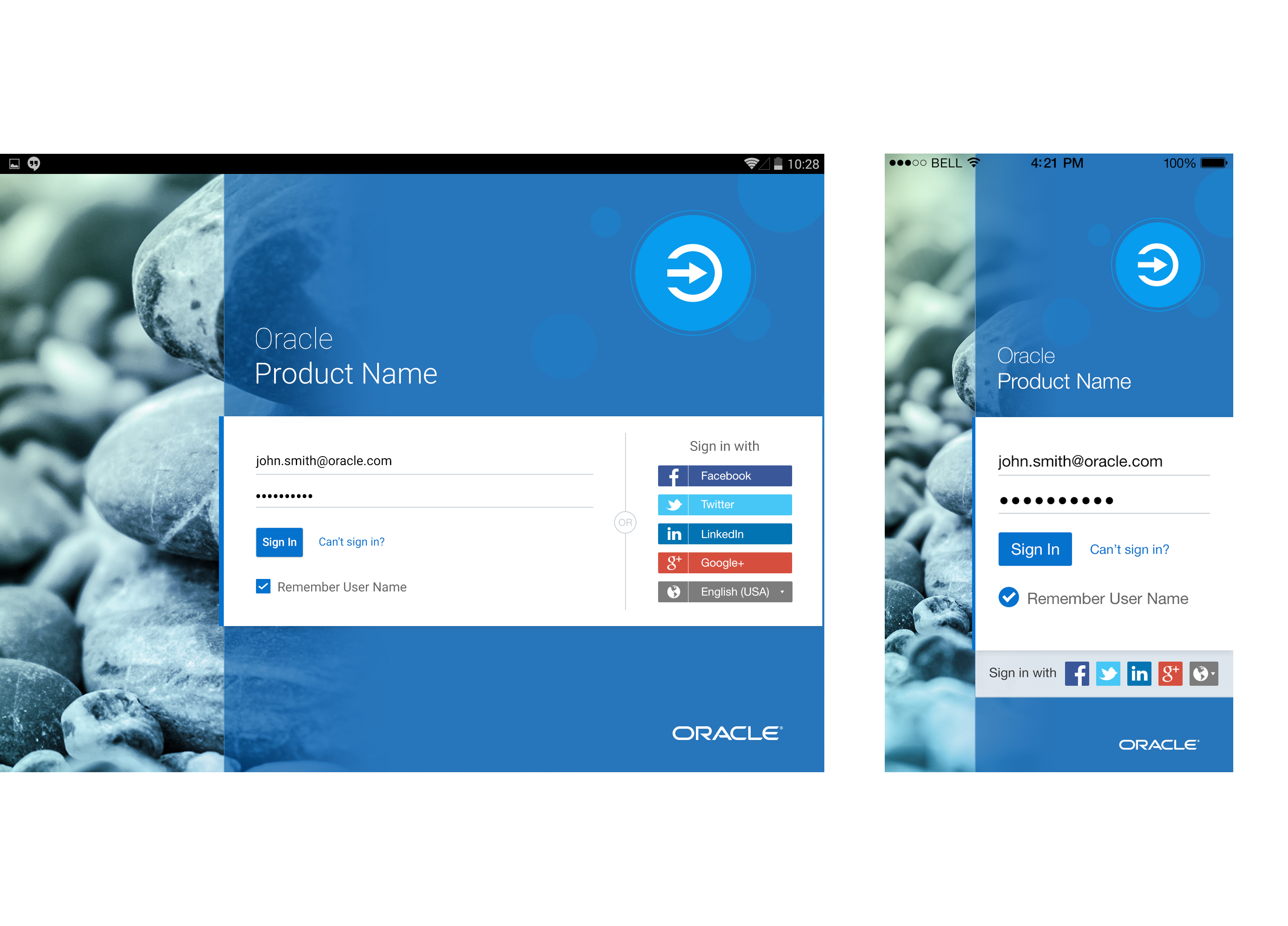 Oracle Mobile Sign In Screens alta design login mobile oracle signin ui ux visual