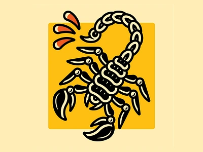 VENOM badge illustration illustrator poison scorpion tattoo tattoo flash trad tattoo vector venom