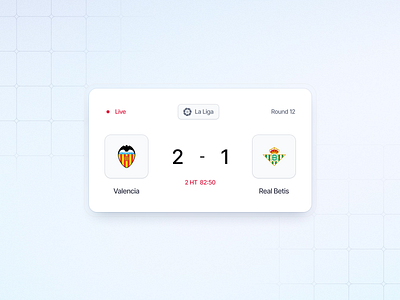 ⚽score card betis card football la liga result score soccer table valencia