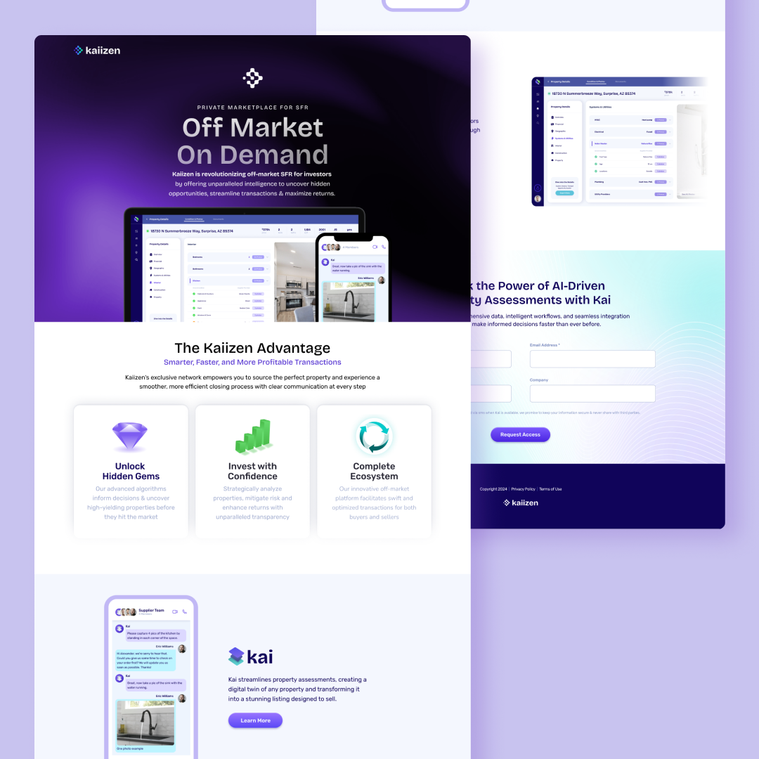 Kaiizen Website home buying real estate website