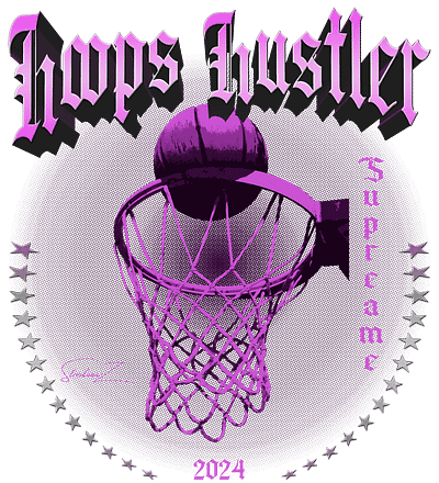 Hoops Hustler basketball branding graphic design illustration logo