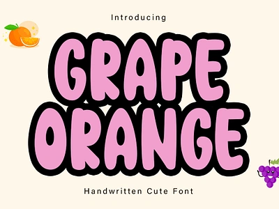 Grape Orange crafting font cute cute font dingbad display halloween handwritten new font