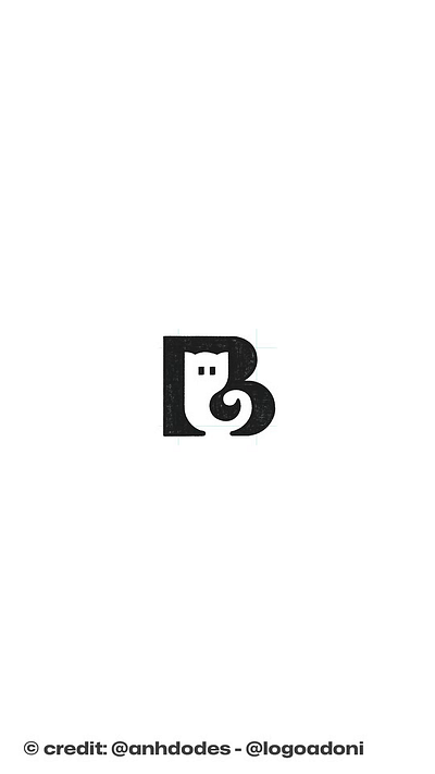 Letter B kitty cat pet animal typography logo for sale branding design illustration logo logo design logo designer logodesign minimalist logo minimalist logo design negative space logo