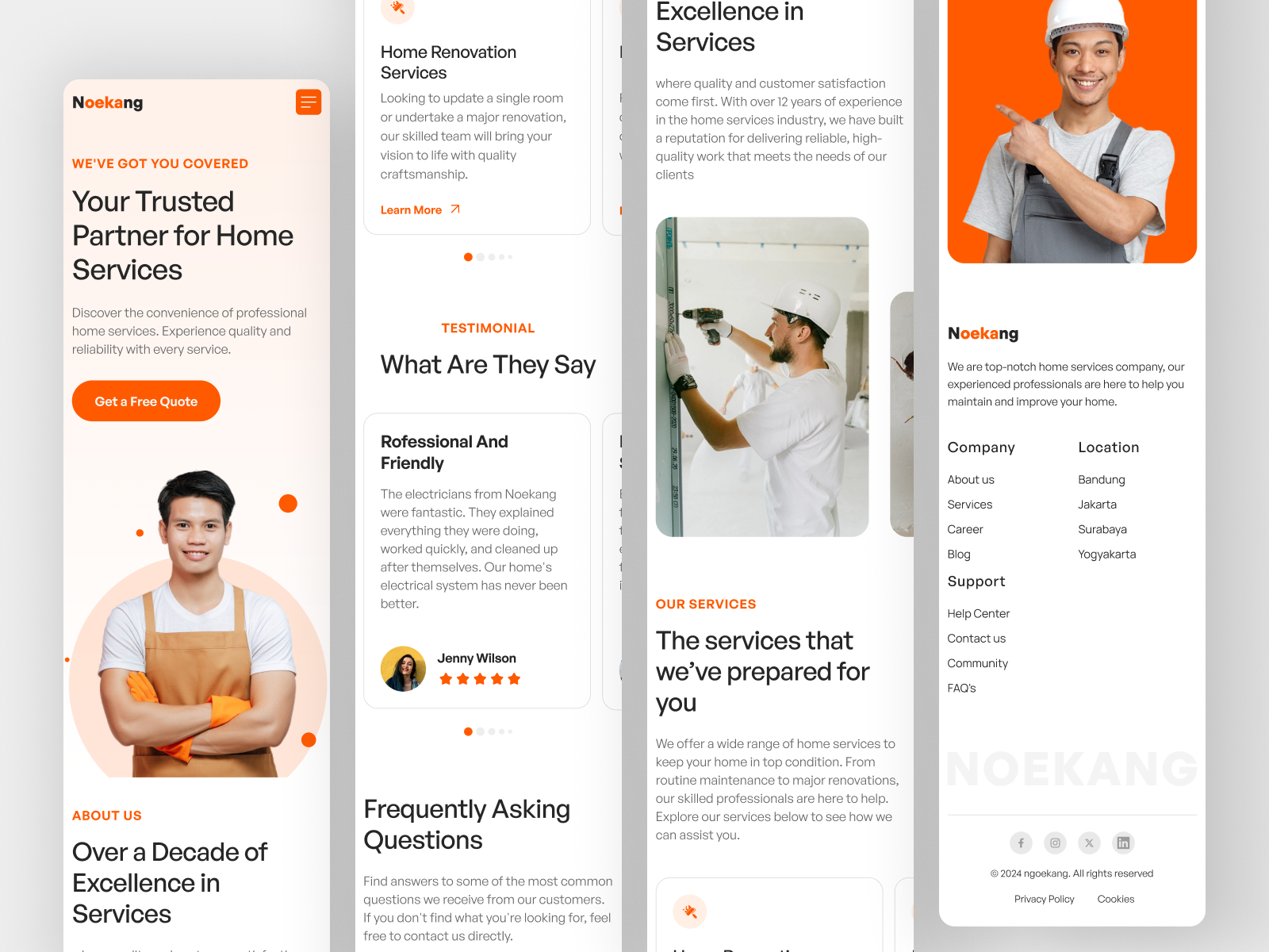 Noekang - Home Services Responsive clean home home service house service landing landing page real estate responsive responsive website service ui web web design website