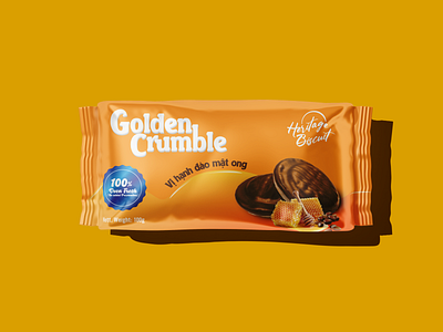 Golden Crumble Cookie almond cake cookies honey packaging packaging design