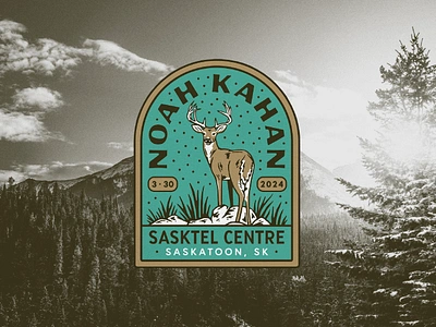 Noah Kahan branding canada deer design graphic design illustration illustration art mountains music nature noahkahan typography vintage whitetail whitetaildeer