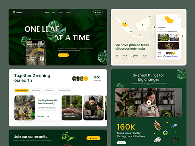 Oxyplant - Landing Page branding clean design environment forest green growing homepage landing page leaf logo nature planting trees typography ui ux website whitespace