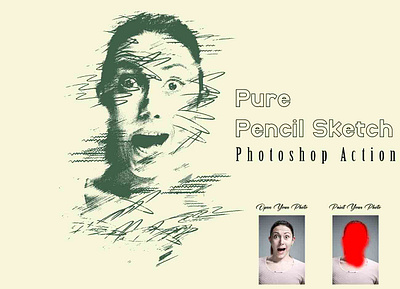 Pure Pencil Sketch Photoshop Action photoshop tutorial