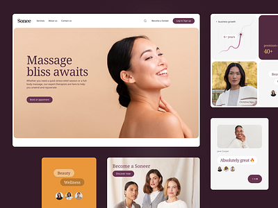 Service booking homepage beauty and wellness homepage service booking website website design