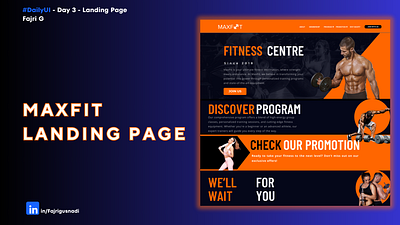 MaxFit - Landing Page - Day 3 DailyUI fitness landing page web design workout