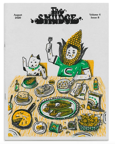 Cover for the Smudge, August 2020 book cover characters cover illustration magazine risograph