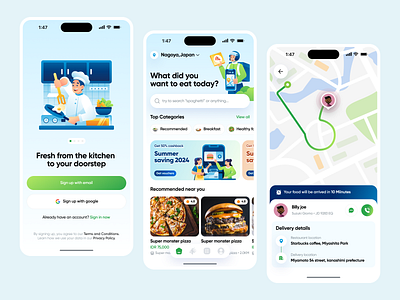 Grandfood- Food Delivery Mobile Apps 🍱 apps delivery food food delivery icon illustration maps mobile mobile apps modal onboarding pop up ui ui design ux