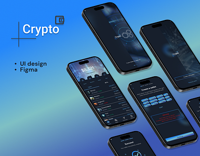 Crypto Wallet App UI Design figma template ui