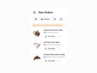 Order List 📦 clean dashboard design ecommerce icon interface list minimal modal order orders package popup product saas simple tab track ui web