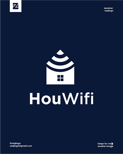 Hou Wifi Logo branding design graphic design home homes hou hou wifi logo logo logo maker logo type logos logotype maker modern simple simple logo tech technology vector wifi