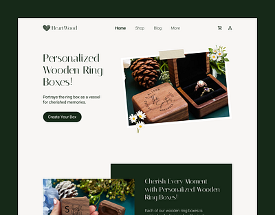 Customizable Wooden Ring Boxes Website Design 🌟 minimal ecommerce website design minimal website design ui web design