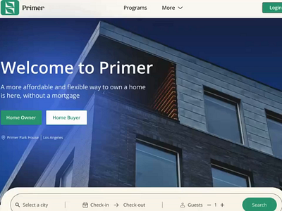 Real Estate Landing Page Design for 'Primer'! app app designer ios app design landing page design mobile app design motion graphics product designer ui ui designer uiux design uiux designer ux designer vission os vission pro web designer website designer