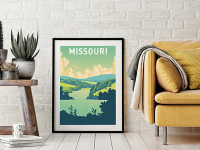 Missouri Retro Travel poster design branding creative graphicdesign illustration poster retro travel vector vintage