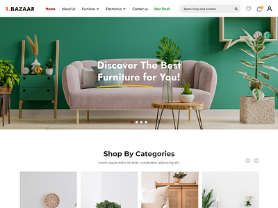 Furniture Ecommerce Landing Page branding design e commerce furniture graphic design home deor landing page style ui user experience