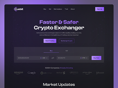 Cryptocurrency Landing page crypto cryptocurrency currency exchanger landing page landing page ui modern ui popular trending design ui ui design ui ux