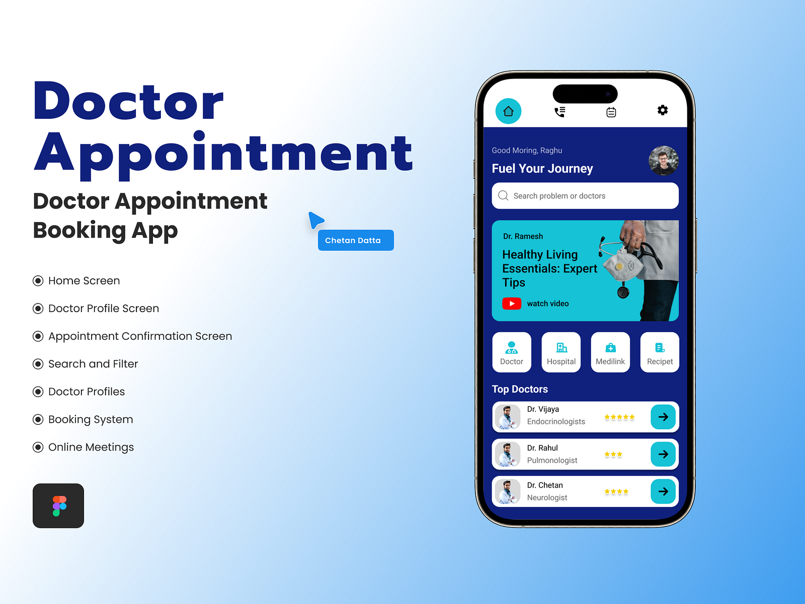 Doctors Appointment App by Chetan datta Pailla on Dribbble