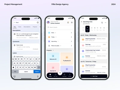 Project Management - Home page app app ui filllo homepage list management app productivity app project project management saas schedule search project task list task management tast to do list ui design uiux web design website