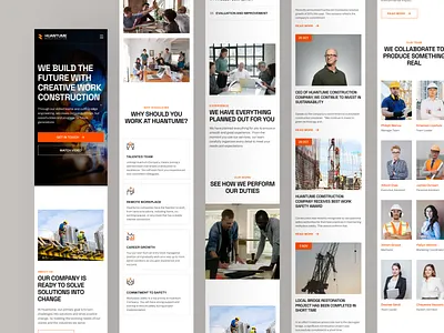 Huantume - Construction Landing Page agency architecture architecture companya building company company construction company design future industry landing page material property real estate real estate agency residence ui uiux web design