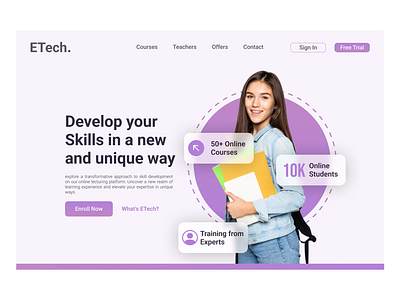 ETech Learning Management System UI Design appdesign dashboarddesign designsystem digitallearning edtech edtechdesign education elearning figma landingpage learningmanagementsystem lms onlineeducation prototype responsivedesign ui uidesign userinterface uxdesign webdesign