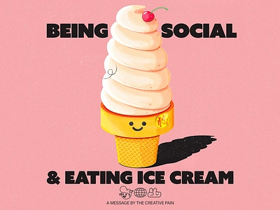 Being Social ice cream illustration illustrator social the creative pain vector