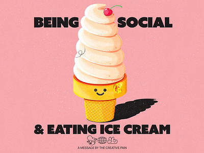 Being Social ice cream illustration illustrator social the creative pain vector