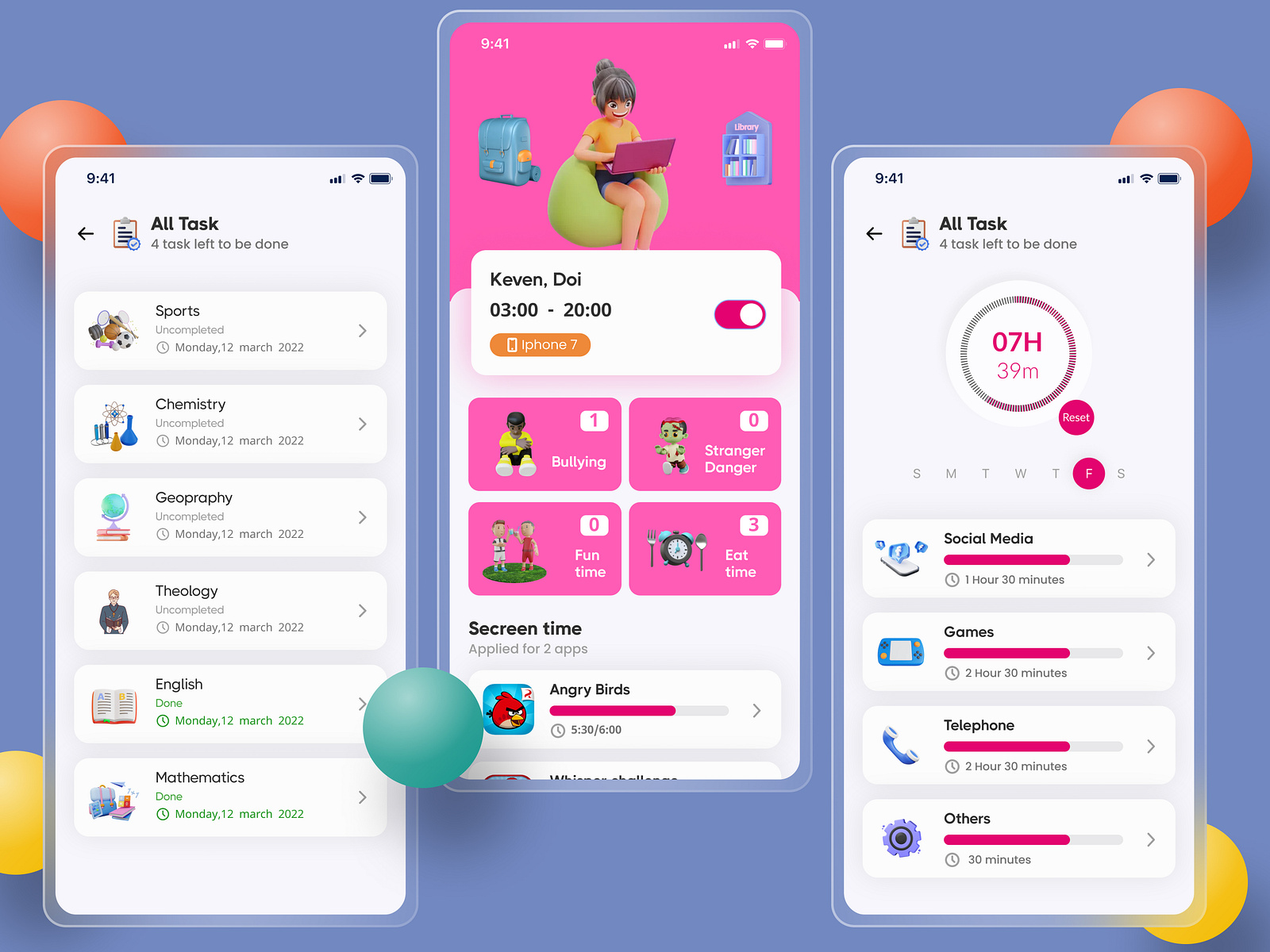 Parent controle app ux ui design by Naveed Abbas on Dribbble