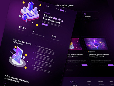 Crypto Staking Landing Page Design bank bitcoin blockchain technology buy bitcoin buy sell crypto crypto crypto exchange crypto landing page crypto website cryptocurrency dark defi nft staking website trading website ui ux wallet web design web3