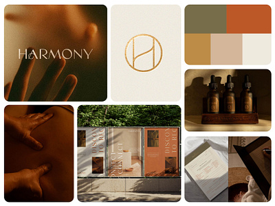 Harmony | Spa services brand identity branding feminine logo design luxury massage monogram resort spa therapy typography visual identity wellness