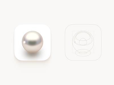 Pearl app icon clean icon illustration