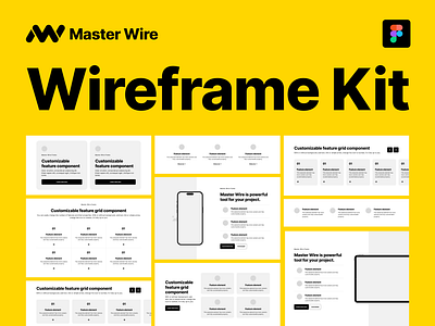 Wireframe Figma Kit block card design figma home kit landing landing page layout page redesign template ui ux web web design web site webdesign wireframe wireframing