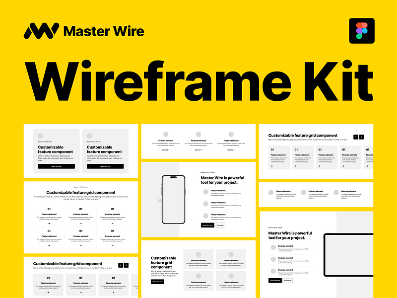 Wireframe Figma Kit block card design figma home kit landing landing page layout page redesign template ui ux web web design web site webdesign wireframe wireframing