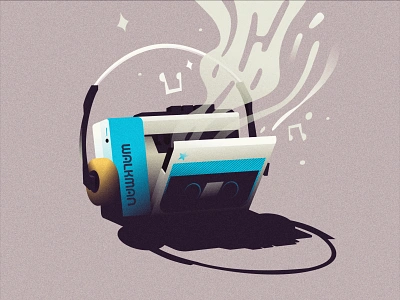 Walkman design earphones graphic design headphones headset illustrate illustration mixtape music old music playlist retro retro vibe songs sony sound stay positive vector visual walkman