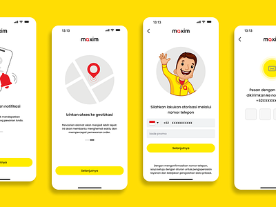 Revamp Maxim App - Sign Up app apps digital payment log in maxim mobile payment revamp sign in sign up ui uiux ux yellow