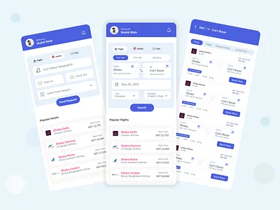 Roming - Flight Booking App app app desing fligh booking app flight mobile app uiux