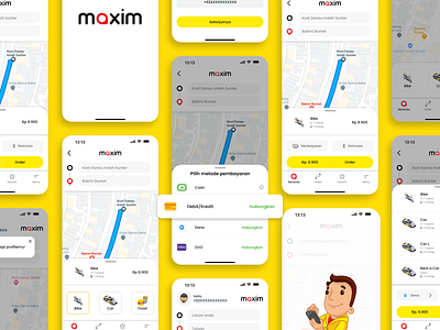 Revamp Digital Payment Features in Maxim App app apps digital payment maxim payment revamp transportation ui uiux ux yellow