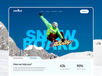 Snowboard Sports Website Design design hero section landing page design snowboard ui design ux website