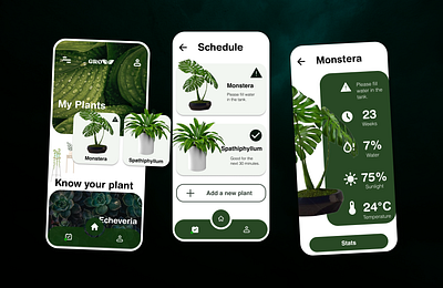 Grow - an app to monitor houseplants. ui