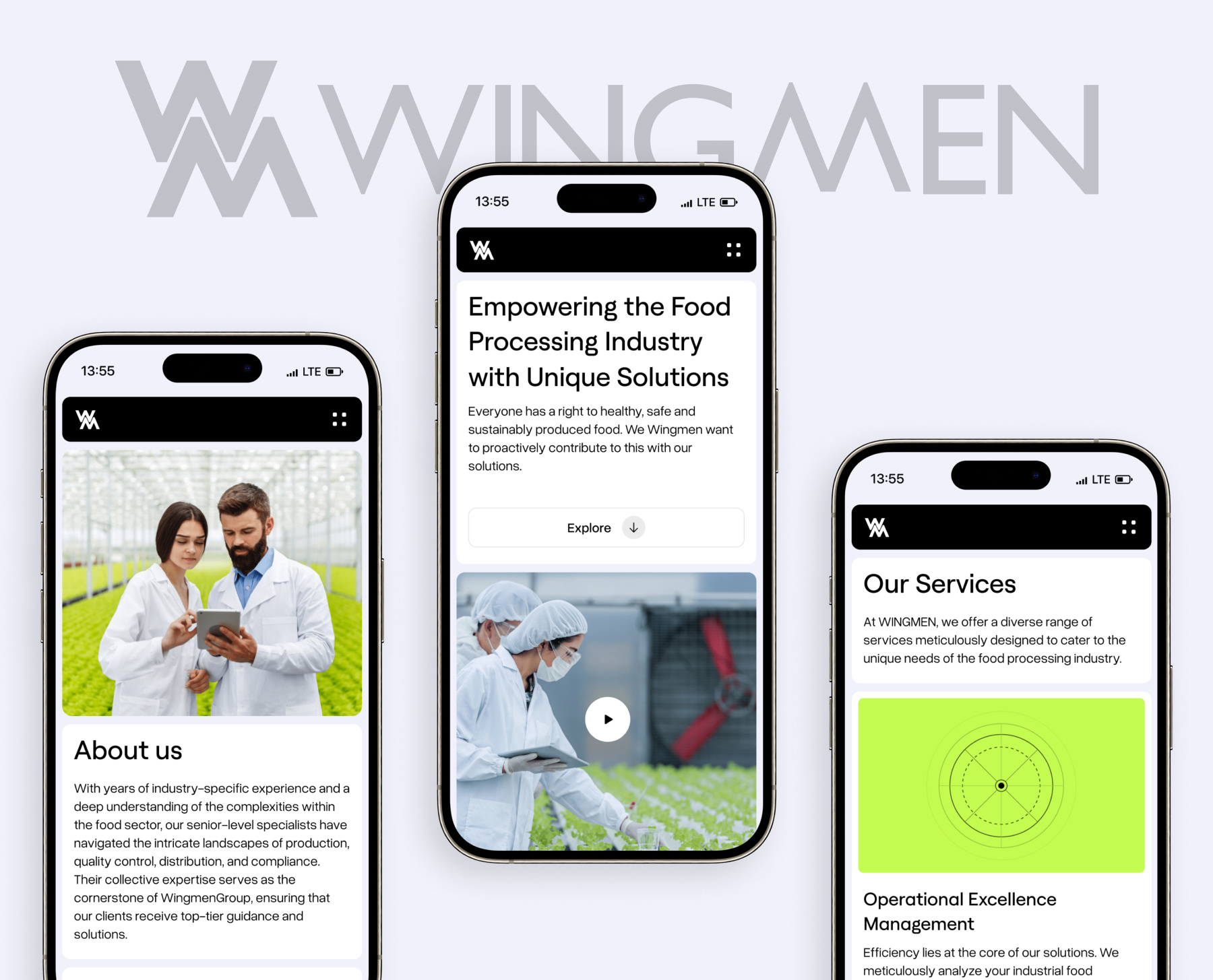 WINGMEN -redesign for tech support company for the food industry animation company design development food industry mobile redesign switzerland ui ux uxui webdesign website