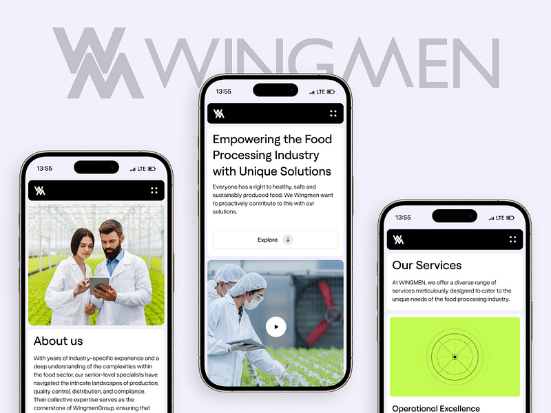 WINGMEN -redesign for tech support company for the food industry animation company design development food industry mobile redesign switzerland ui ux uxui webdesign website